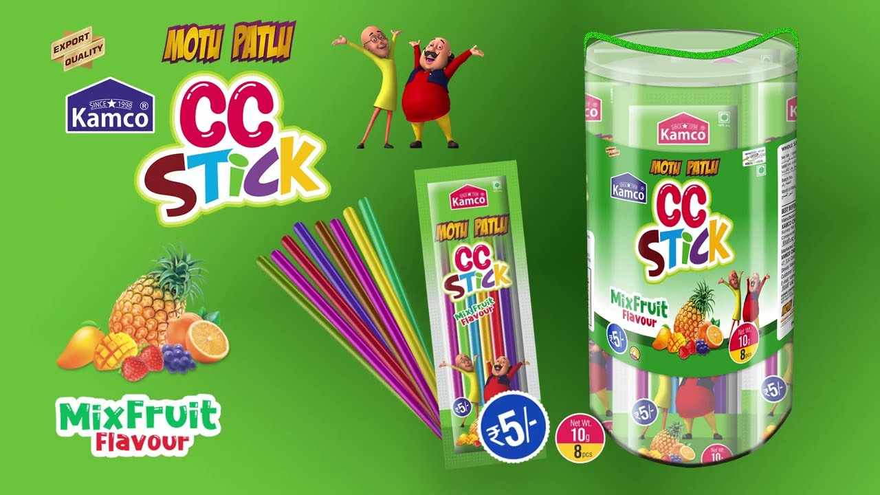Kamco Motu Patlu CC stick Mix Fruit Flavour Container