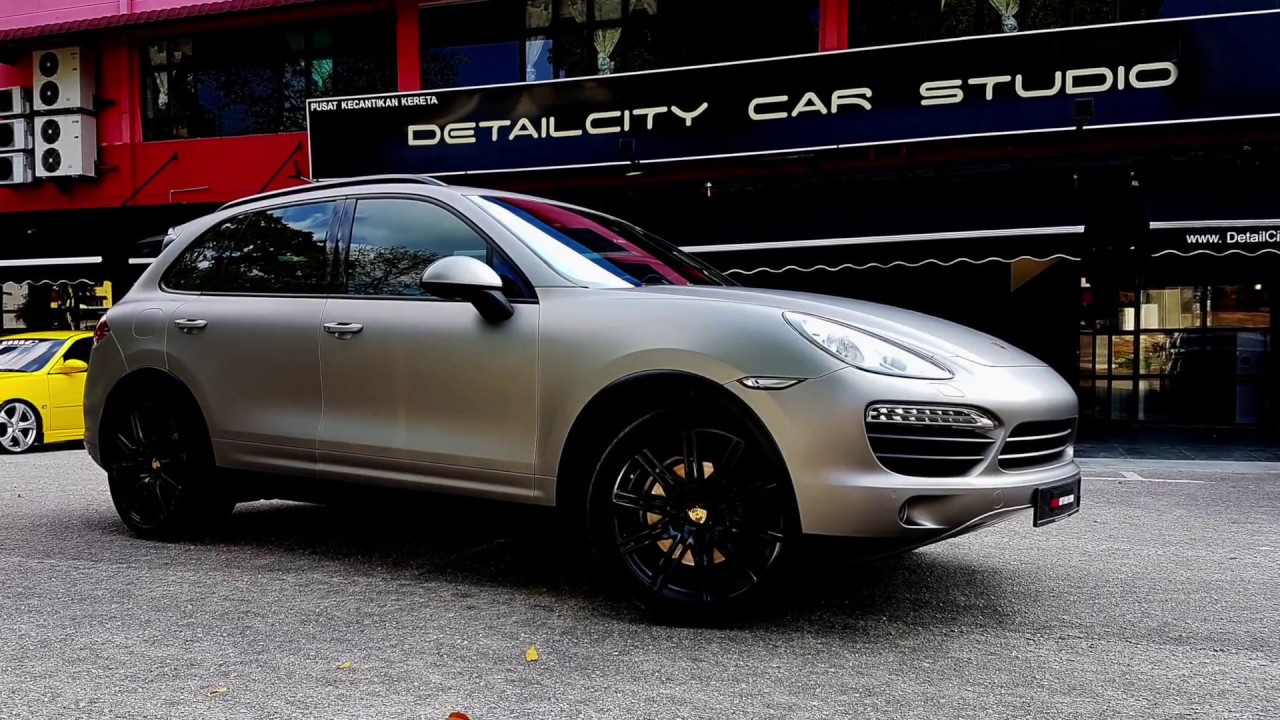 PORSCHE CAYENNE WRAPPED WITH 3M MATTE GRAY ALUMINIUM
