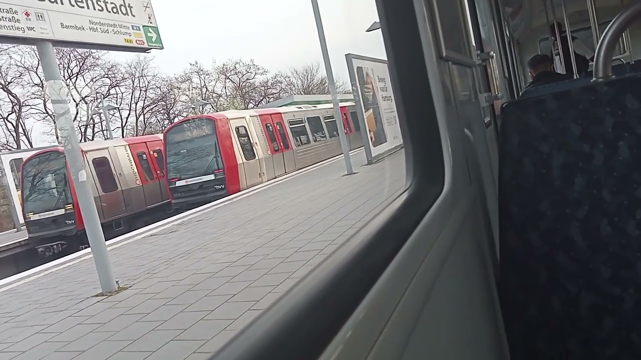 DT3 N Mitfahrt 842-3 auf der U1 von Alter Teichweg nach Farmsen mit Soundprobleme beim beschleunigen