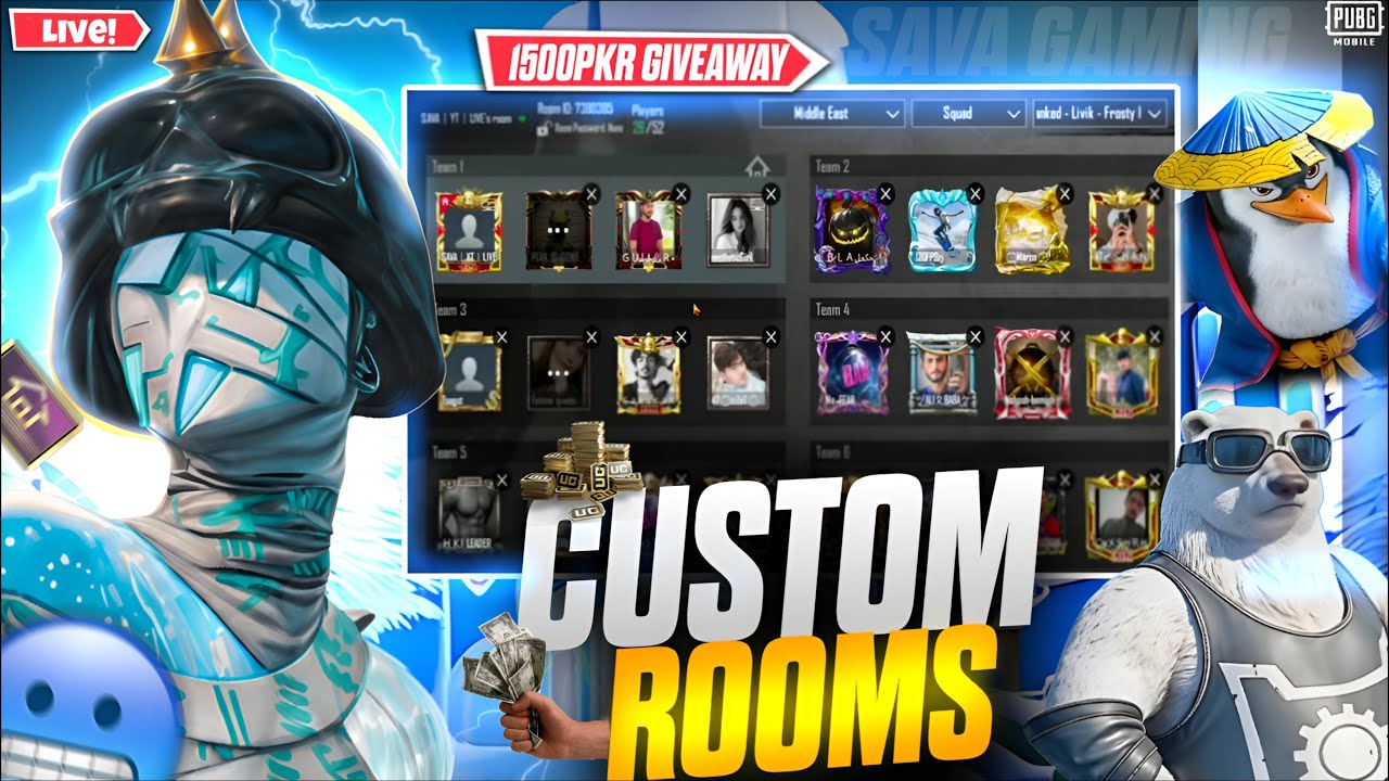 CUSTOMS ROOMS😱PUBG MOBILE LIVE STREAM