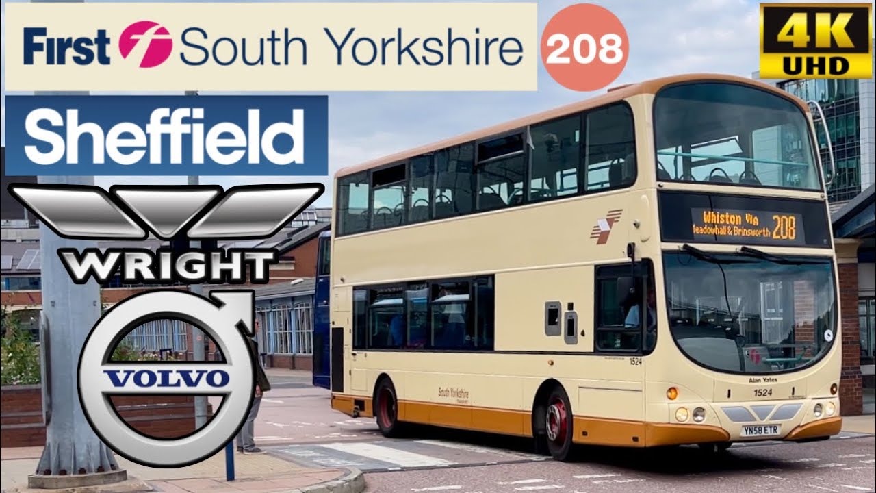 [First South Yorkshire: 208 Whiston to Sheffield via Meadowhall] Wright Eclipse Gemini Volvo B9TL