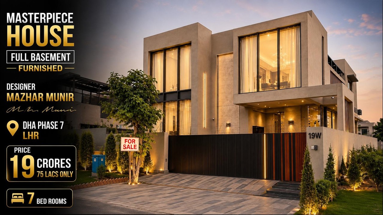 Masterpiece 1 Kanal Luxury House in DHA Phase 7 Lahore | Arc Mazhar Munir | Full Basement Furnished