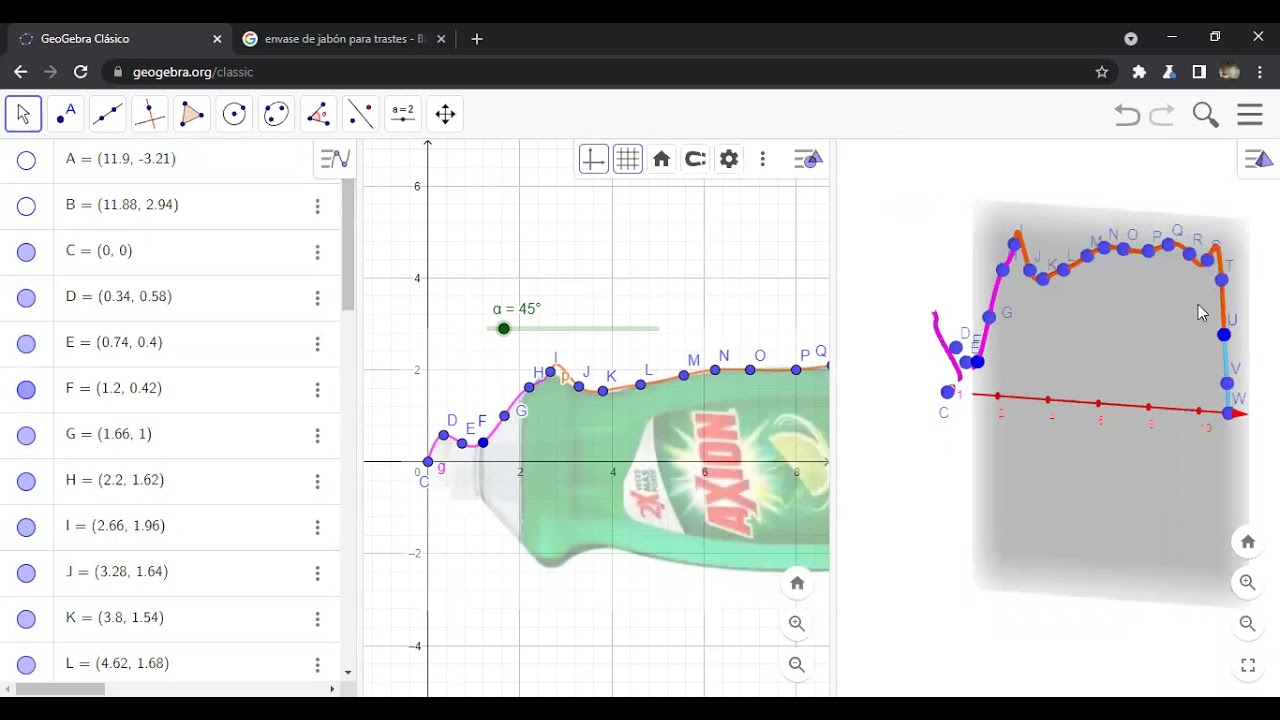 Generar un sólido de revolución en Geogebra Iván