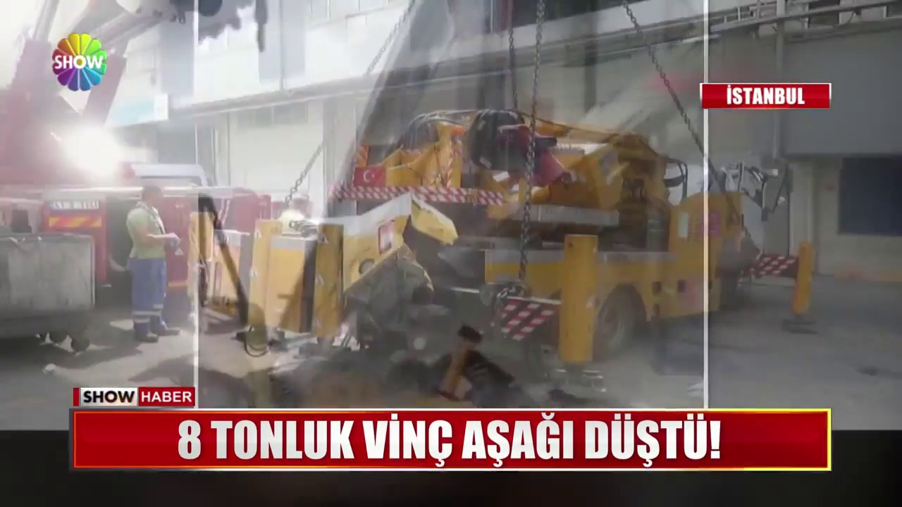 8 tonluk vinç aşağı düştü!