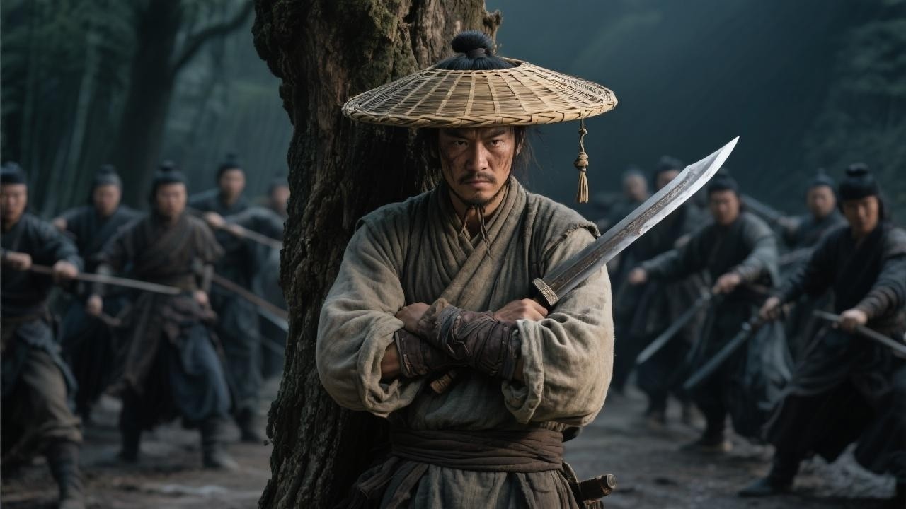 被挑衅的男子竟是武功高手，赤手空拳打败拿着武器围攻他的杀手们！