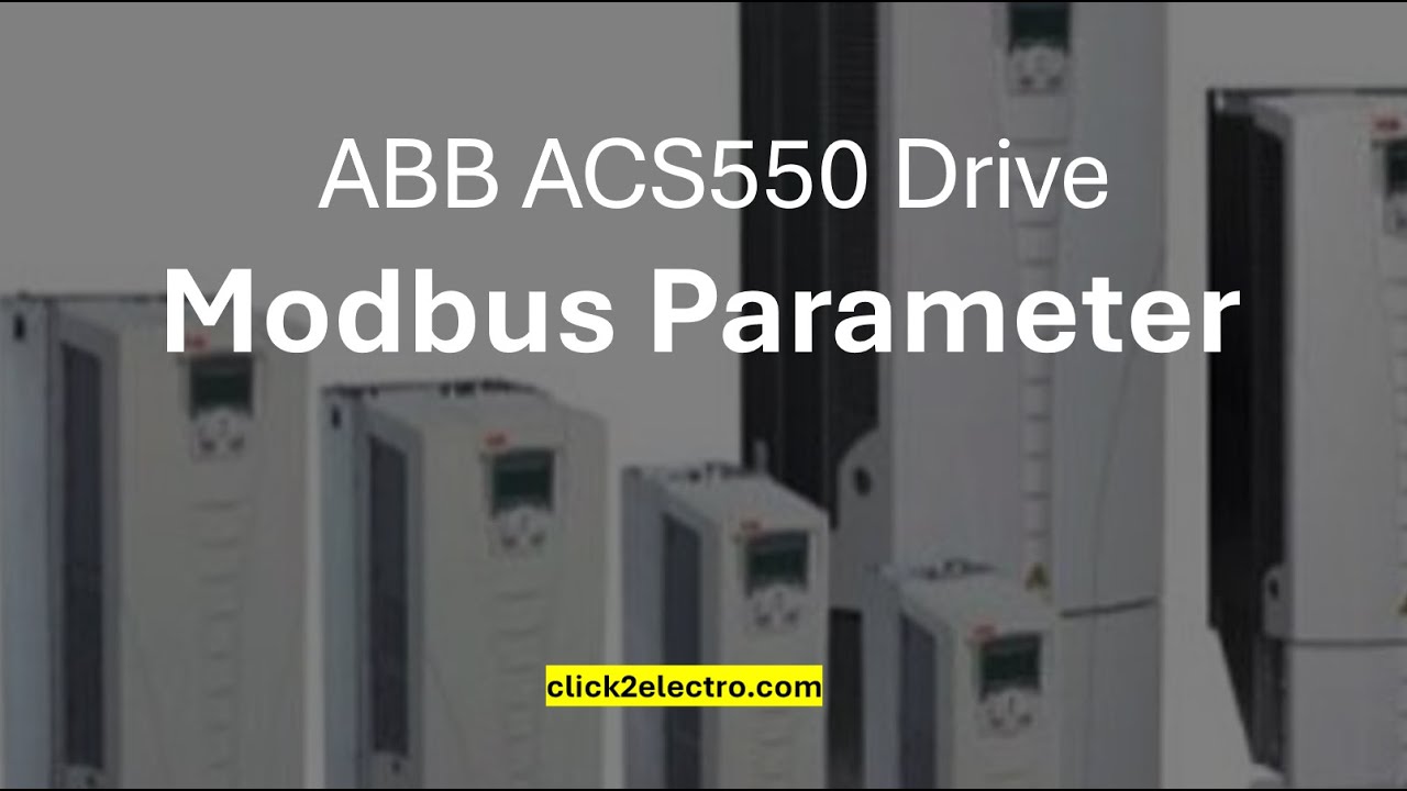 Параметры связи Modbus привода ABB ACS550 на английском языке