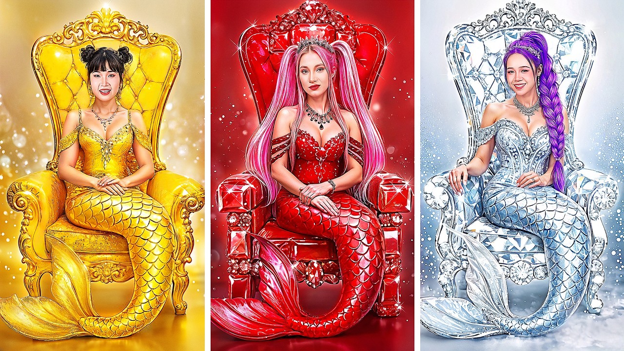 Golden, Ruby and Diamond Huntrix Turn Into Mermaid Makeover! KPop Demon Hunters