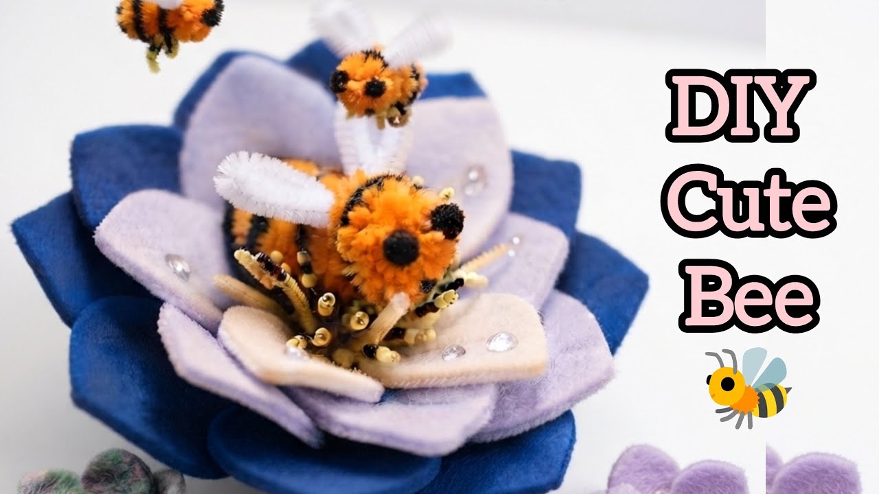 How to Make A Simple and Cute Pompom Bee - C_Clean Crafts 