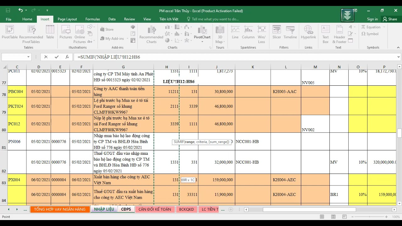 Cách lập bảng cân đối phát sinh các tài khoản trên Excel | Học kế toán Online