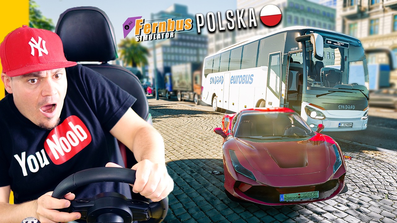 🚌 SINDAD i WYPADEK z FERRARI w WARSZAWIE! droga naprawa | Fernbus Simulator