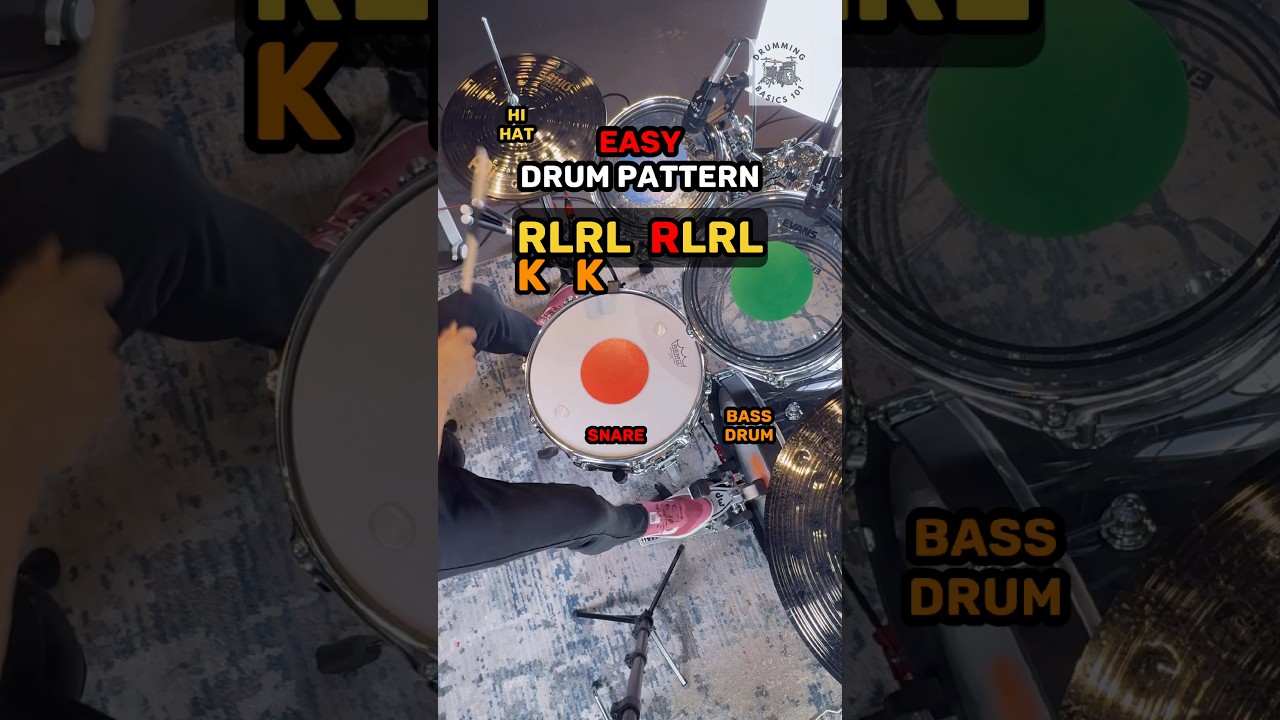 Beginner Drummers Start Here | Easy Drum Pattern 🥁 #drums