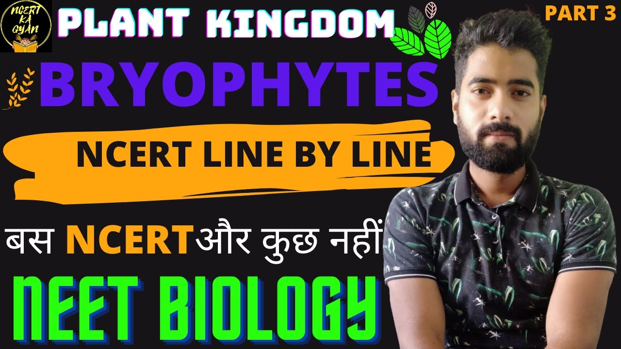 Bryophytes||Plant kingdom||Class 11th biology NCERT chapter 3||NEET Biology