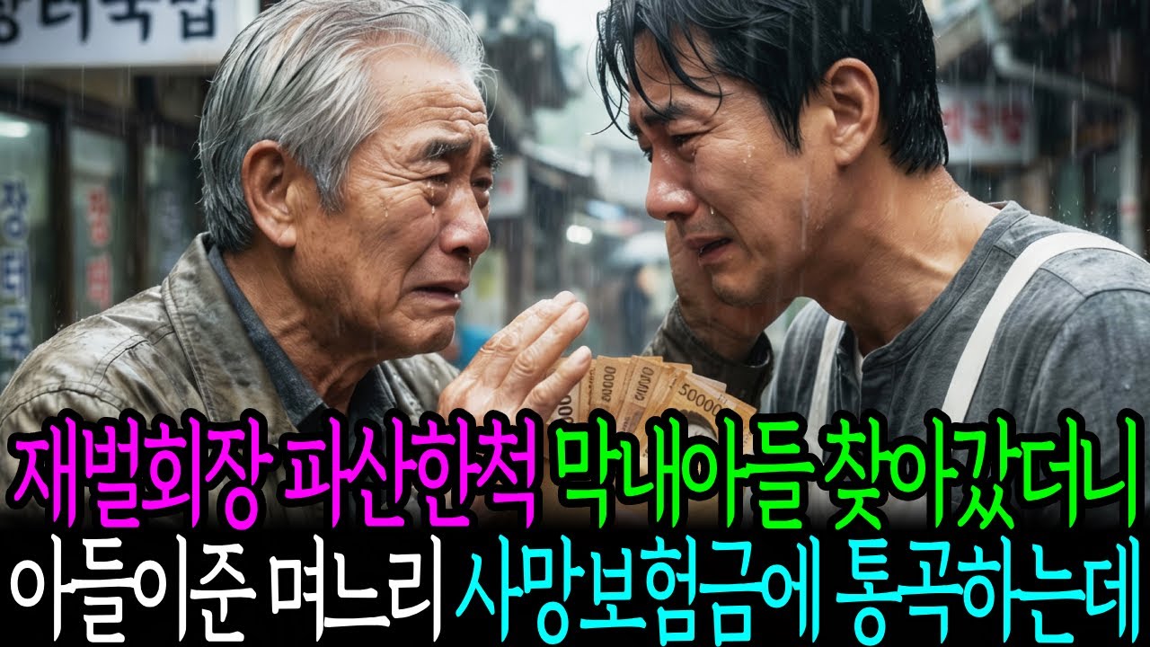 재벌회장 파산한척 막내아들 찾아갔더니, 아들이준 며느리 사망보험금에 통곡하는데..