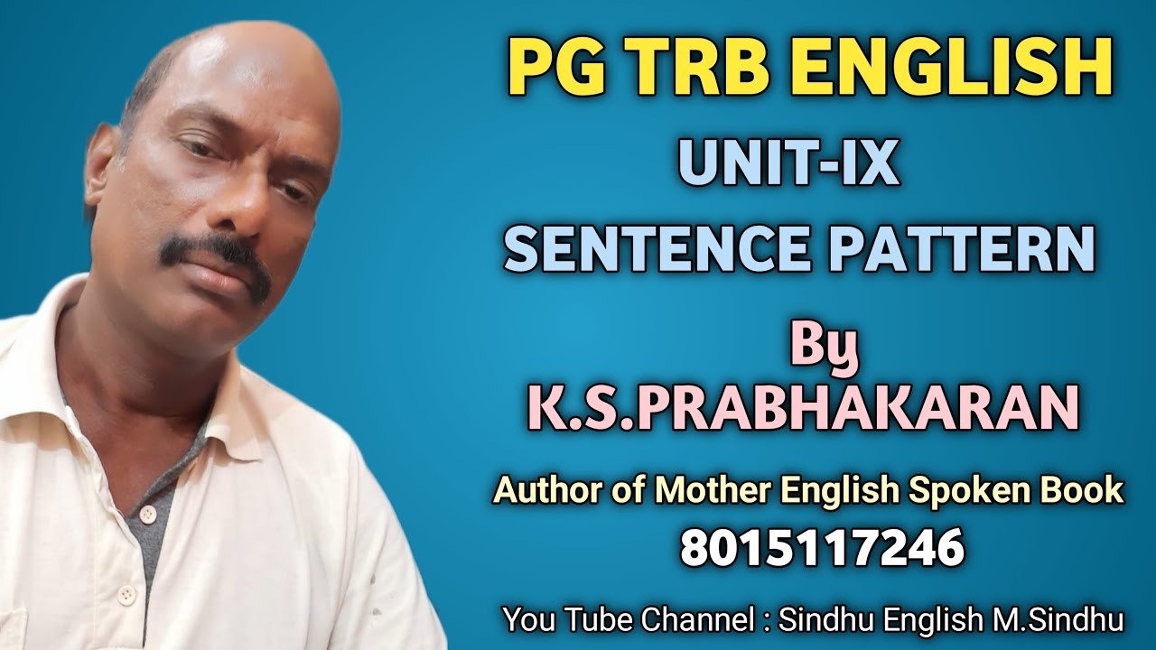Sentence Pattern in Tamil PG TRB English / TNPSC / TNTET /CTET