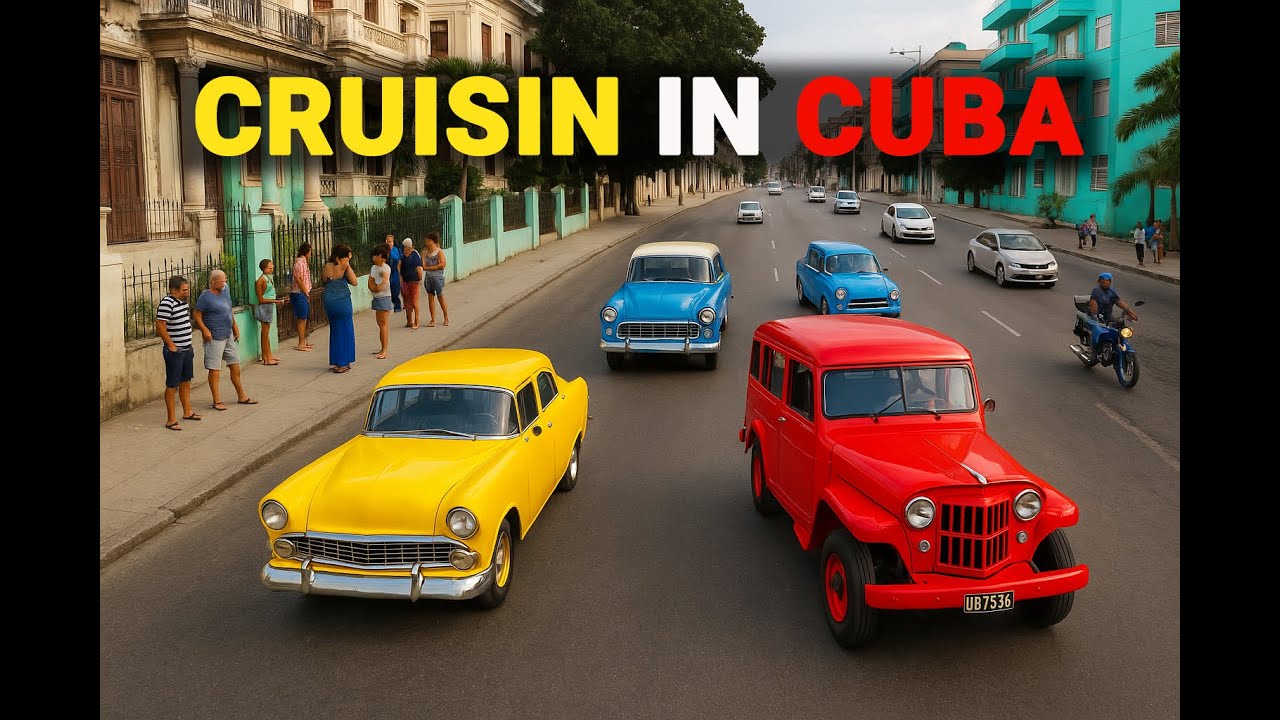 👉 CLASSIC CARS CRUISING  |  CUBA 🇨🇺  |  OP2  |  4K  |  Lada Riva | Willys Jeep Station Wagon | КУБА
