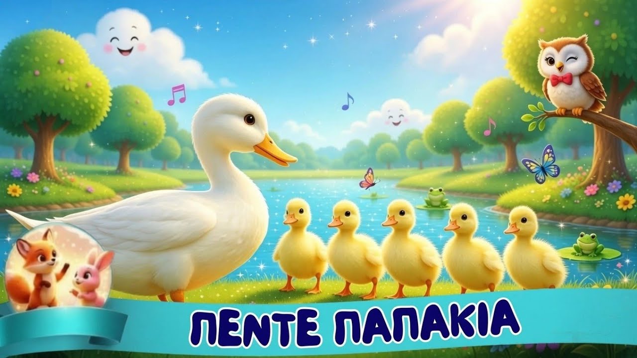 Πέντε Παπάκια Μικρά 🦆🦆🦆 | Παιδικό Τραγούδι & Μετράμε Μαζί!