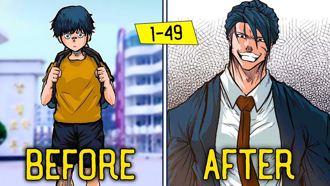 1-49 Bored of His Endless Power, He Enters School & Become One True Boss - Manhwa Recap