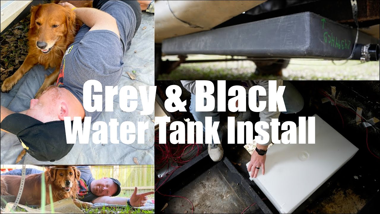 Installing The Grey & Black Water Tanks In Our Vintage Camper | It's Like Starting From Scratch!