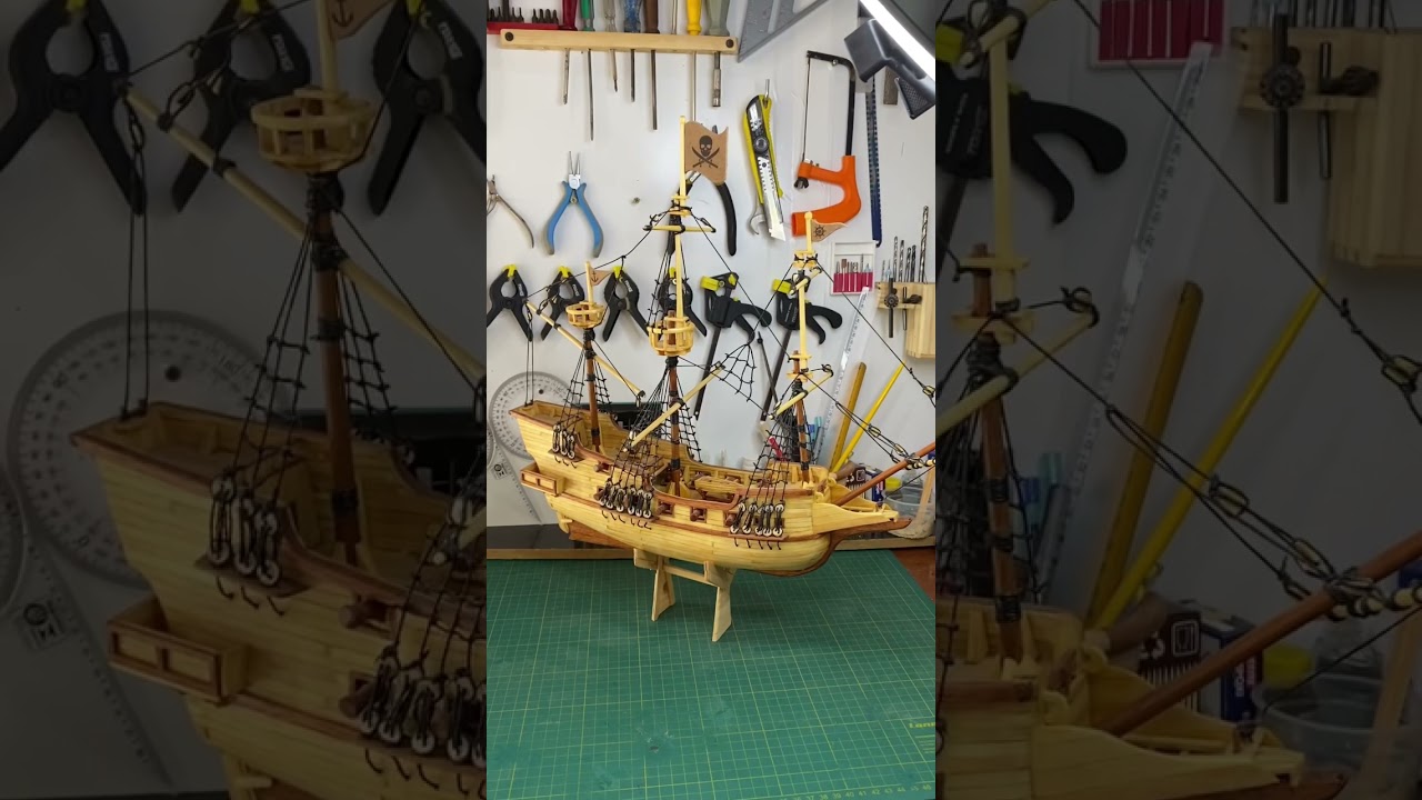 Barco feito com palitos #shorts #wood #barco #jacksparrow #blackpearl