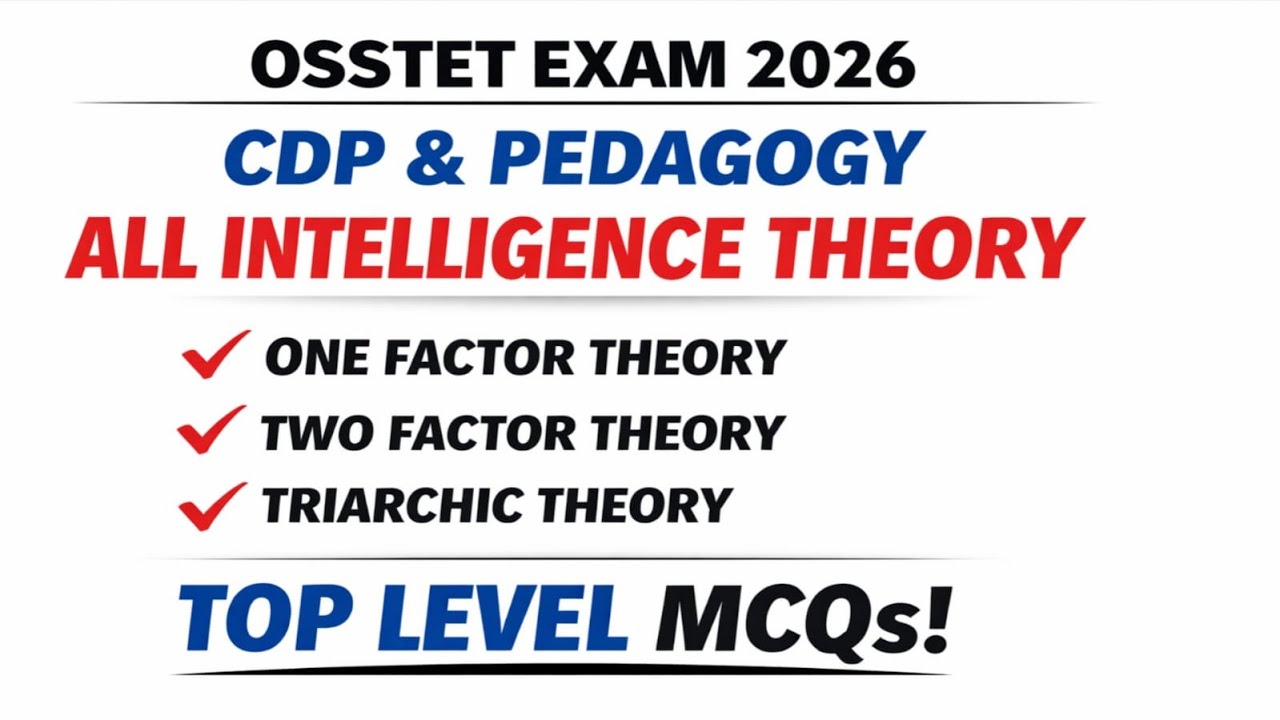 ALL INTELLIGENCE THEORY MCQ OSSTET EXAM 2026