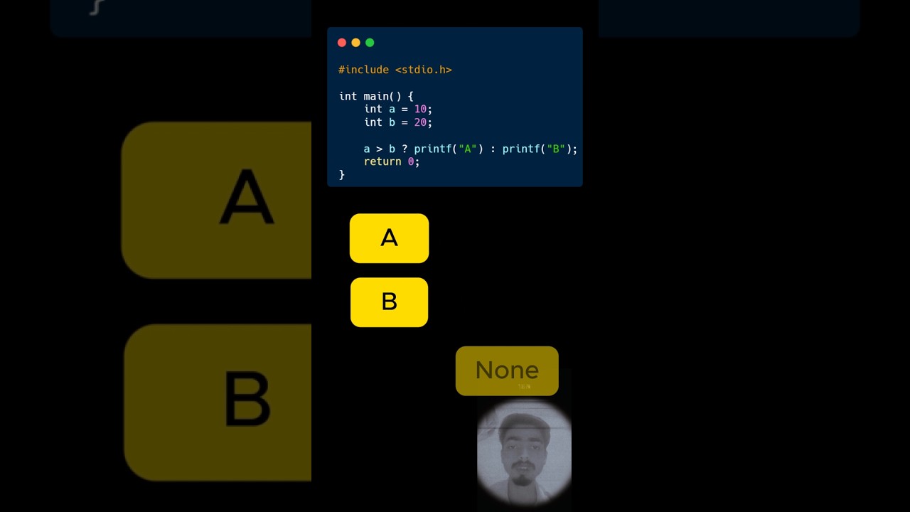 Coding Interview C Quiz | Ternary Operator Output 🔥 #shorts