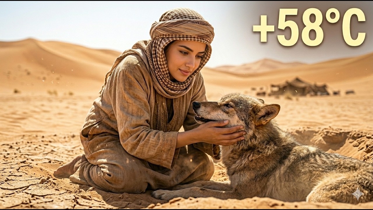 She rescued a wounded she-wolf abandoned by its pack at +58°C in the Sahara.