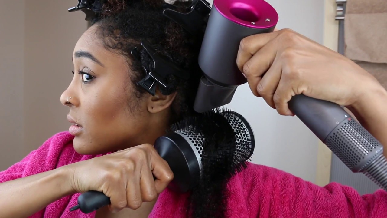 Blow Drying Natural Hair | Zero Heat Damage with Dyson Blow Dryer