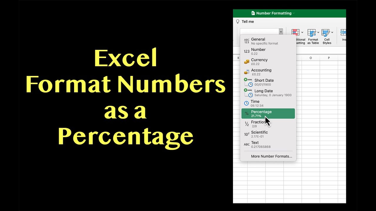 Excel: форматирование в процентах