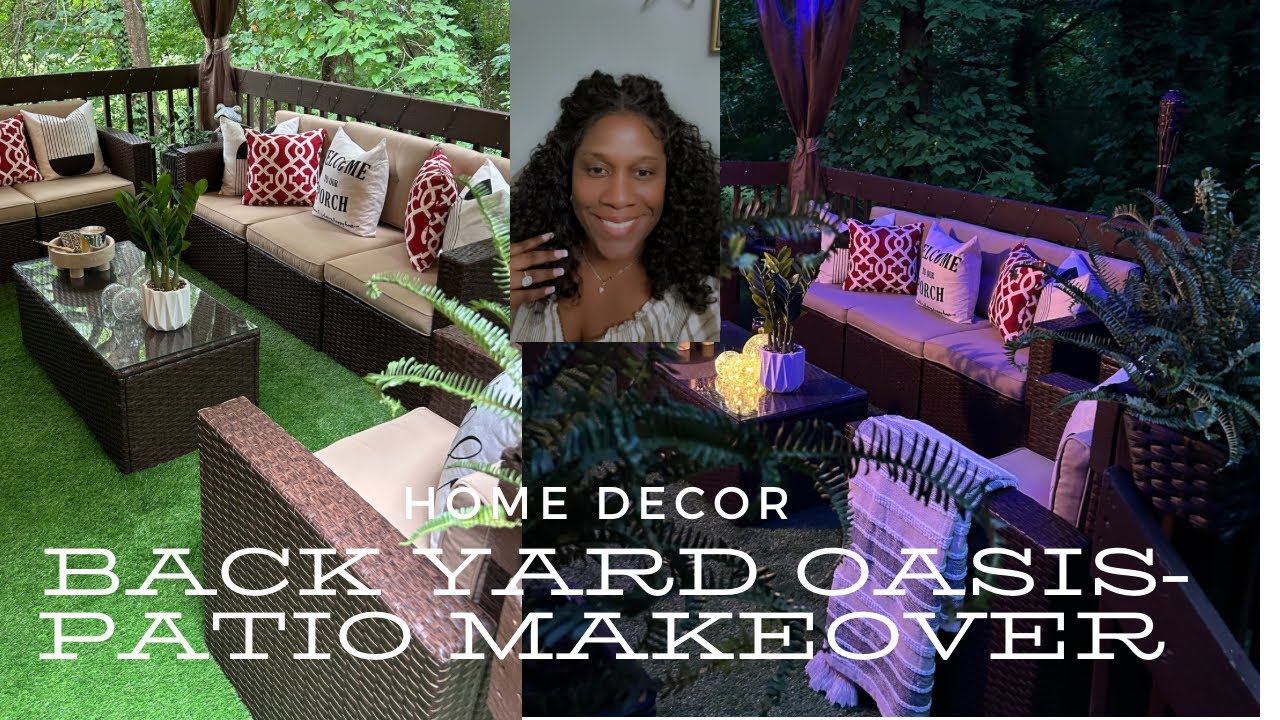 BACKYARD OASIS | PATIO MAKEOVER | SUMMER INTO FALL EDITION | NEW PATIO FURNITURE #homedecor