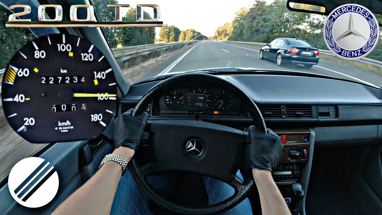 1986 MERCEDES-BENZ W124 200 TD TOP SPEED DRIVE ON GERMAN AUTOBAHN🏎