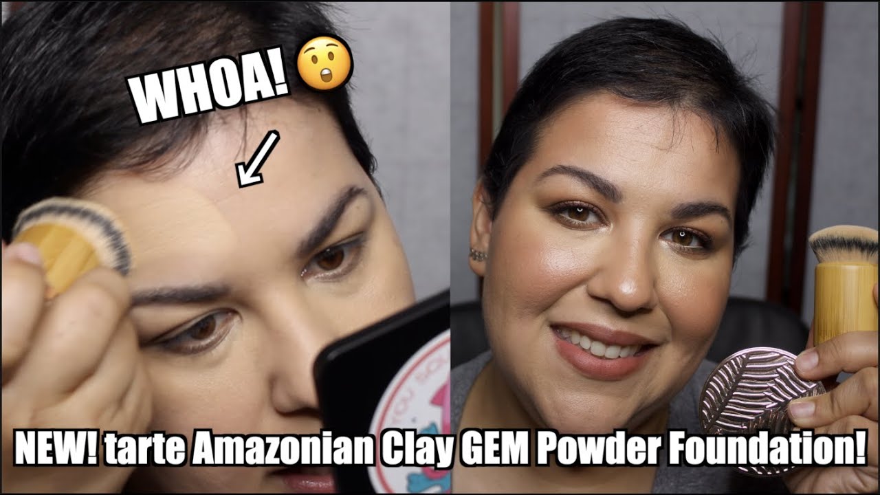 NEW! Tarte Amazonian Clay Gem Powder Foudation SHADE 26N Light Medium Neutral! 8 hour wear test!