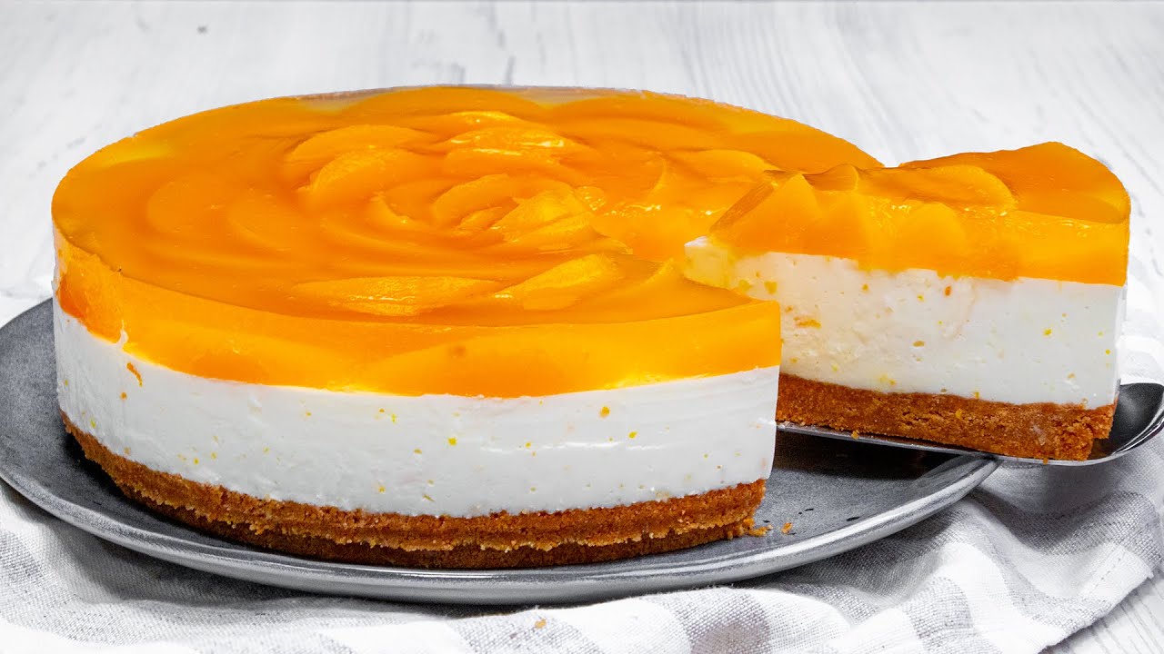 Cheesecake alle pesche SENZA COTTURA! Una vera delizia, non sto esagerando!| Cookrate - Italia
