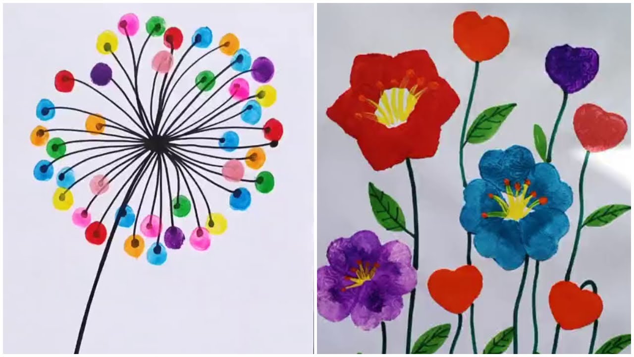 Creative Finger Painting Fruits and Flowers Tutorial
