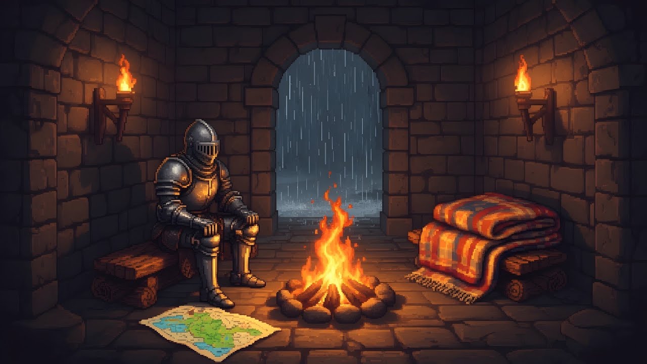 you are resting at the inn by the campfire 🌟