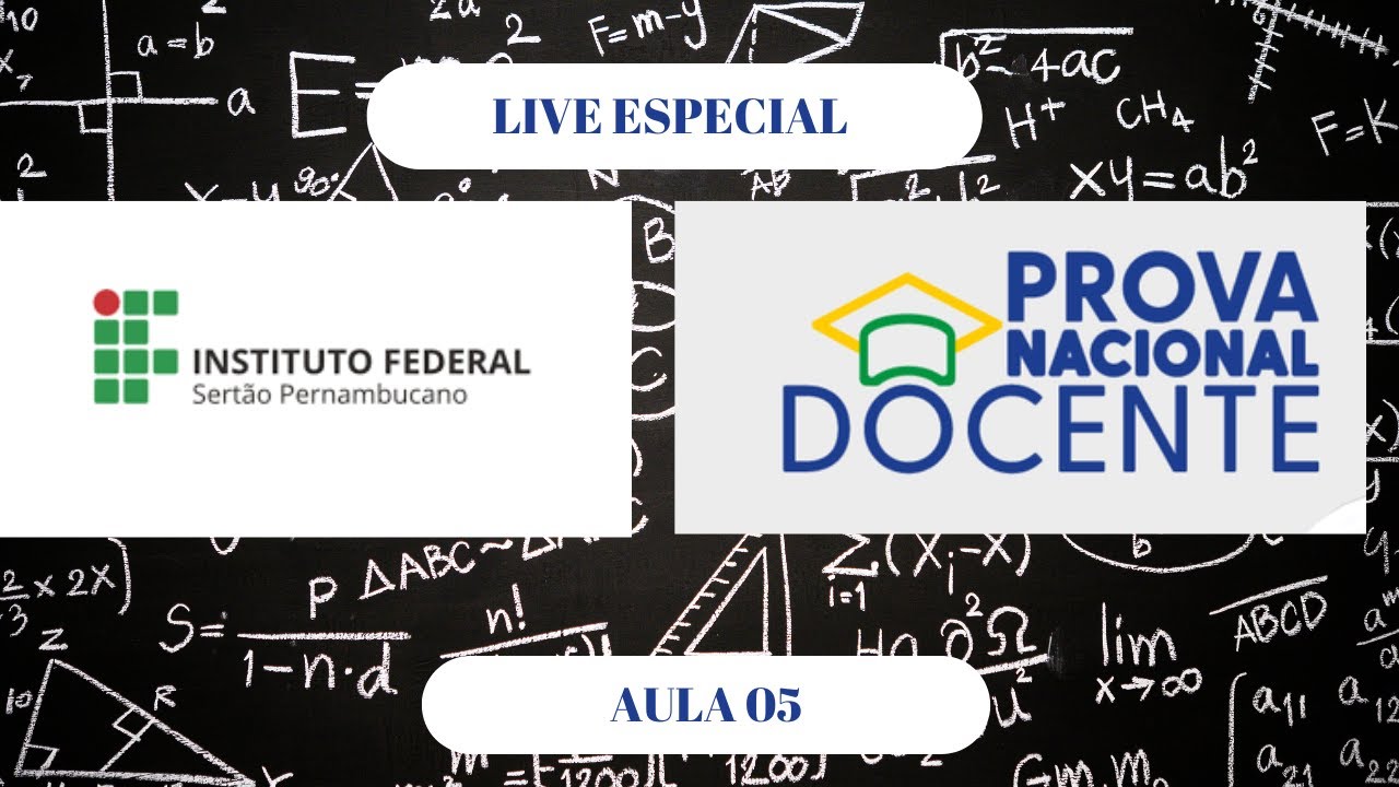 LIVE ESPECIAL Resolvendo Quest&otilde;es do IF SERT&Atilde;O PERNANBUCANO (parte final )- AULA 05