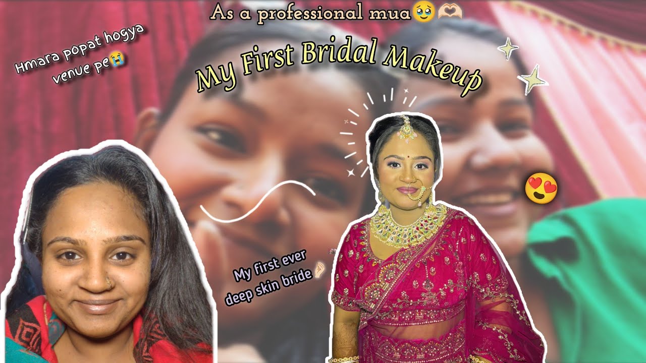 Yeh Mere Saath hi kyu hota h😭| my first bride| deep skin bridal makeup💄| funny vlog #freelancer #fyp