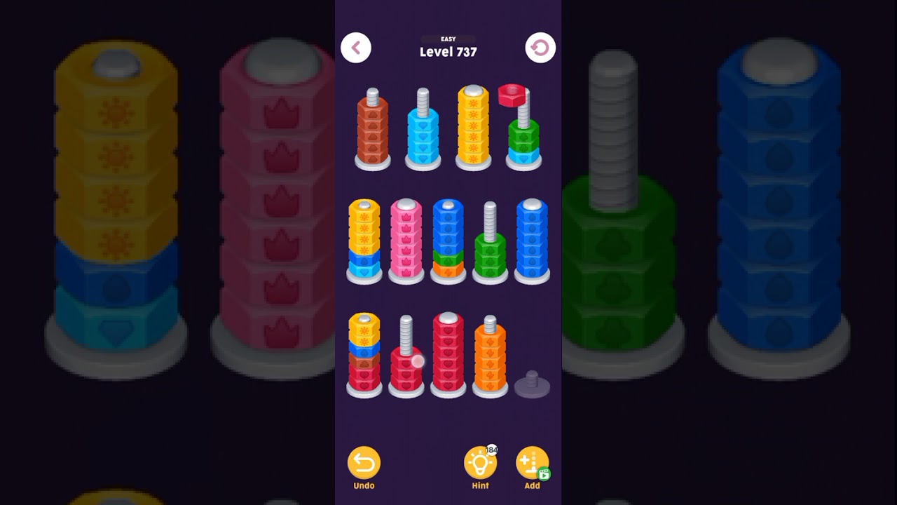 Level 735-741| 😀 Solving The IMPOSSIBLE Nut & Bolt Puzzle!! #gaming