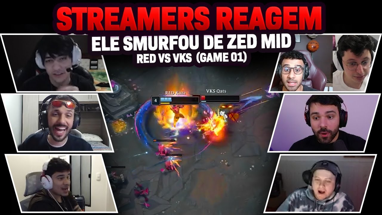 STREAMERS REAGEM: ELE SMURFOU DE ZED NA FINAL DO CIRCUITÃO! | GAME 01 | RED vs VKS