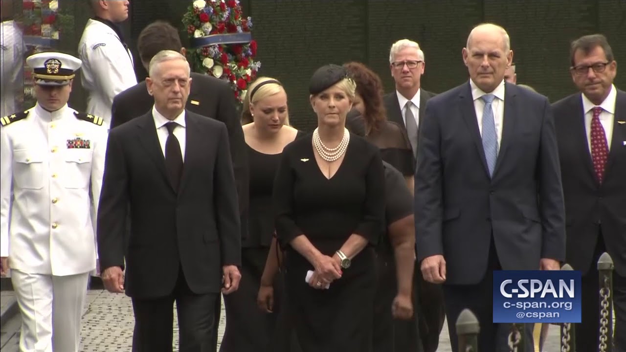 Cindy McCain and others at Vietnam Veterans Memorial (C-SPAN)