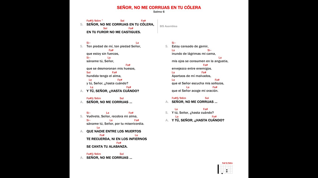 Señor, no me corrijas en tu cólera