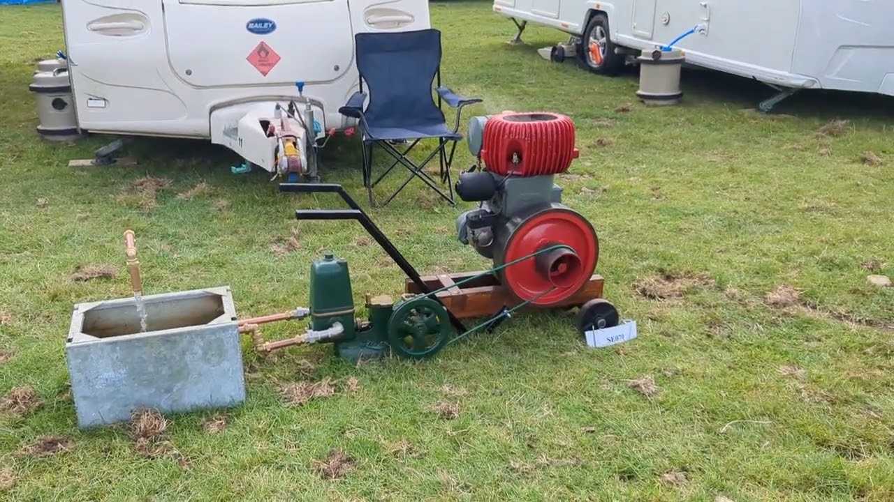 Wolseley wd2 with lister domestic pump at Hunton steam rally 
