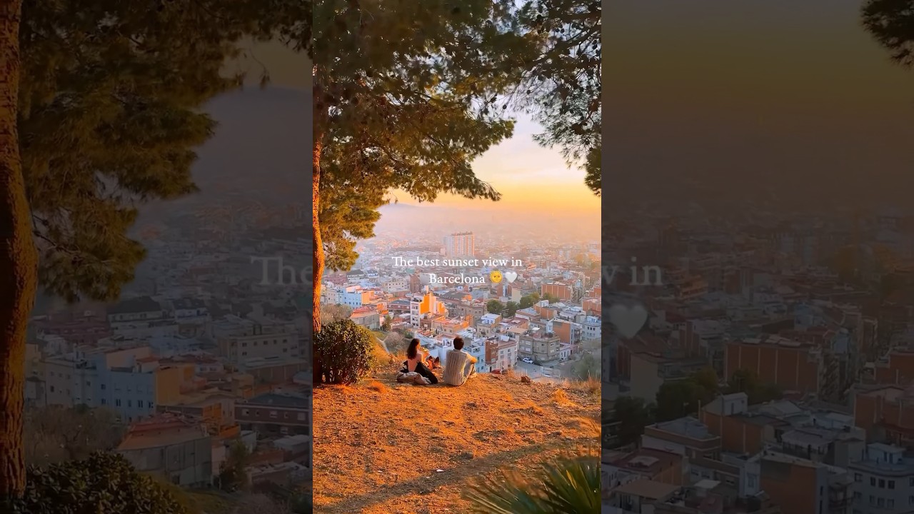 Best Sunset View in Barcelona Spain 🌅😳🇪🇸#shorts #sunset #barcelona #spain