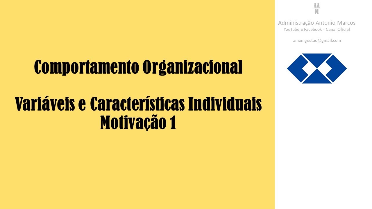 Variáveis e Características Individuais - Motivação  1ª parte