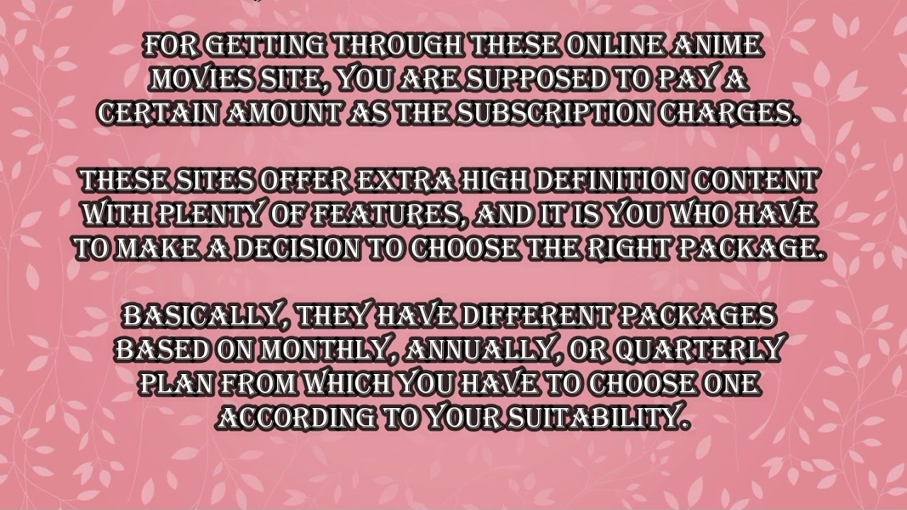 Information about the online anime movies