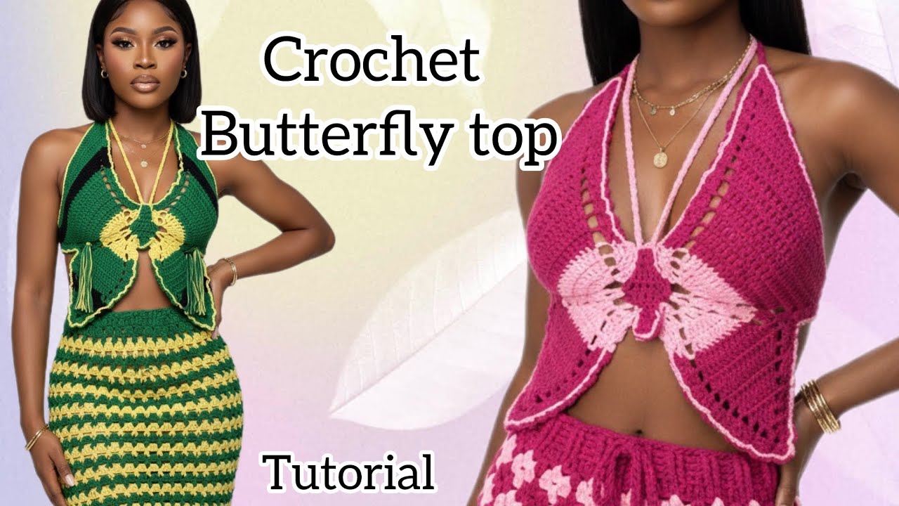 HOW TO: CROCHET BUTTERFLY TOP/ easy steps for beginners