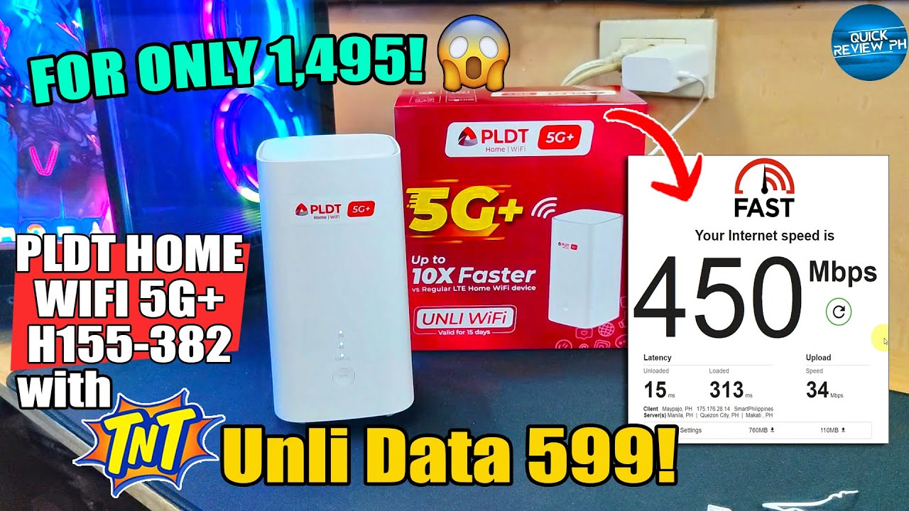 PLDT Home WiFi H155-382 Quick Unboxing and Speed Test Review using TNT UNLI DATA 599! SULIT NGA BA?