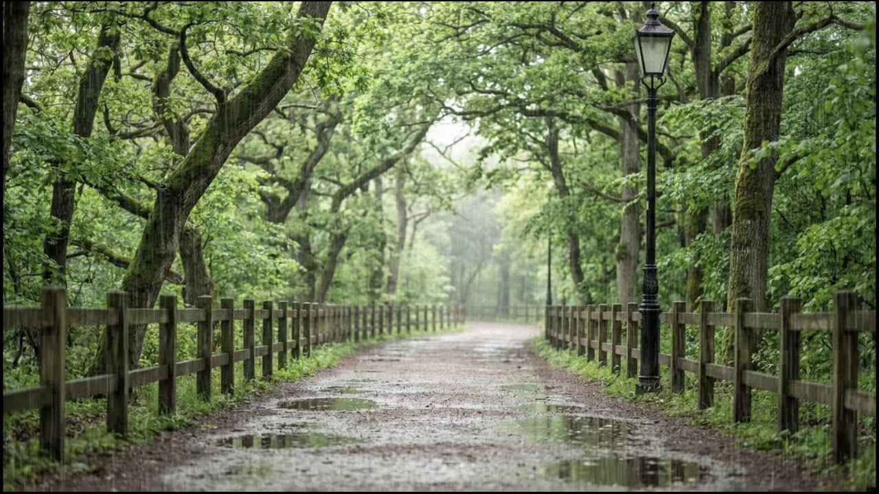 Rain Drizzling Over Green Leaves | Tranquil Forest Ambience for Sleep