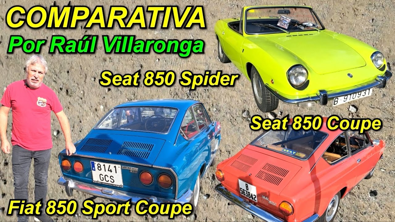 ✅Seat 850 Coupe, Seat 850 Spider y Fiat 850 Sport por Raúl Villaronga. Comparamos 3 versiones.