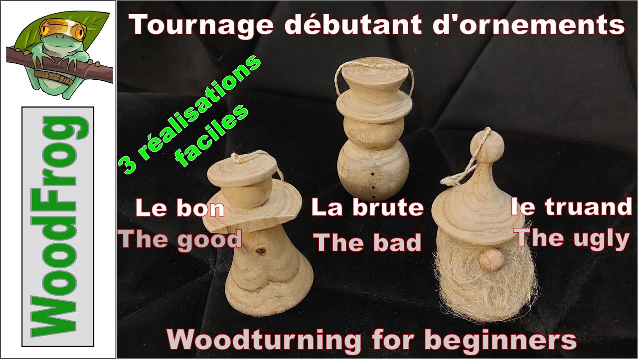 Le bon, la brute et le truand - Tournage sur bois - ornements de Noël
