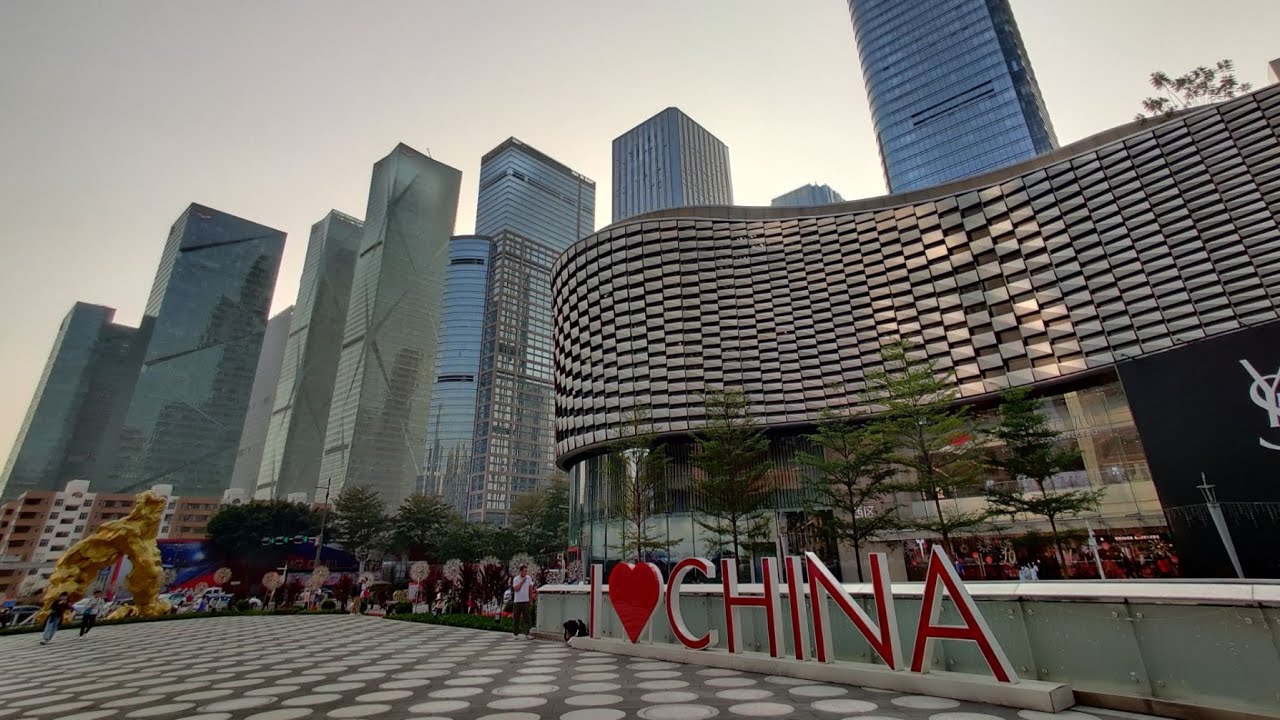 Shenzhen, China &mdash; Futian One Avenue Video Walk Part 2